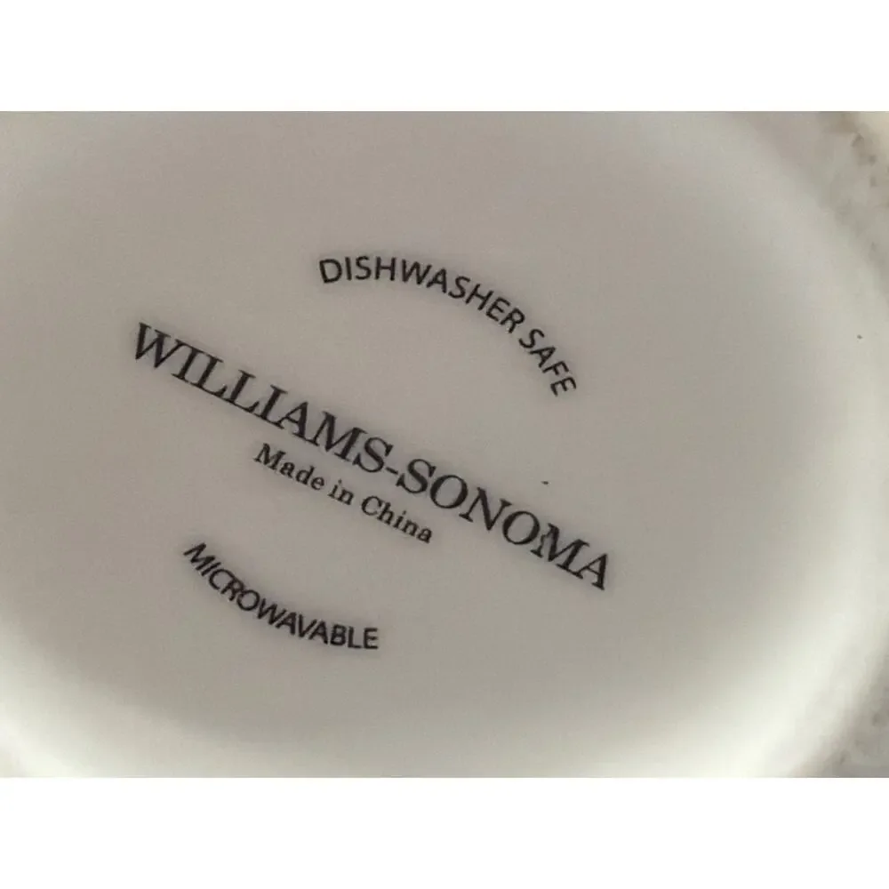 Williams Sonoma French Newspaper Porcelain Fry Holders Paris Cafe Set 2